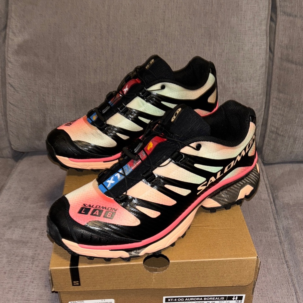 Salomon XT-4 OG Sneakers in Black and Pink